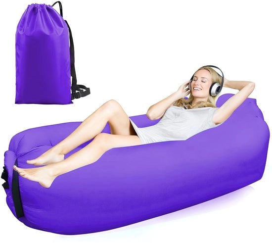 Sacco da spiaggia gonfiabile - Dimensioni 180 x 70 x 45 cm - Portatile - Outdoor - Massimo 200 kg - Adatto per la spiaggia e il campeggio - Lounge gonfiabile