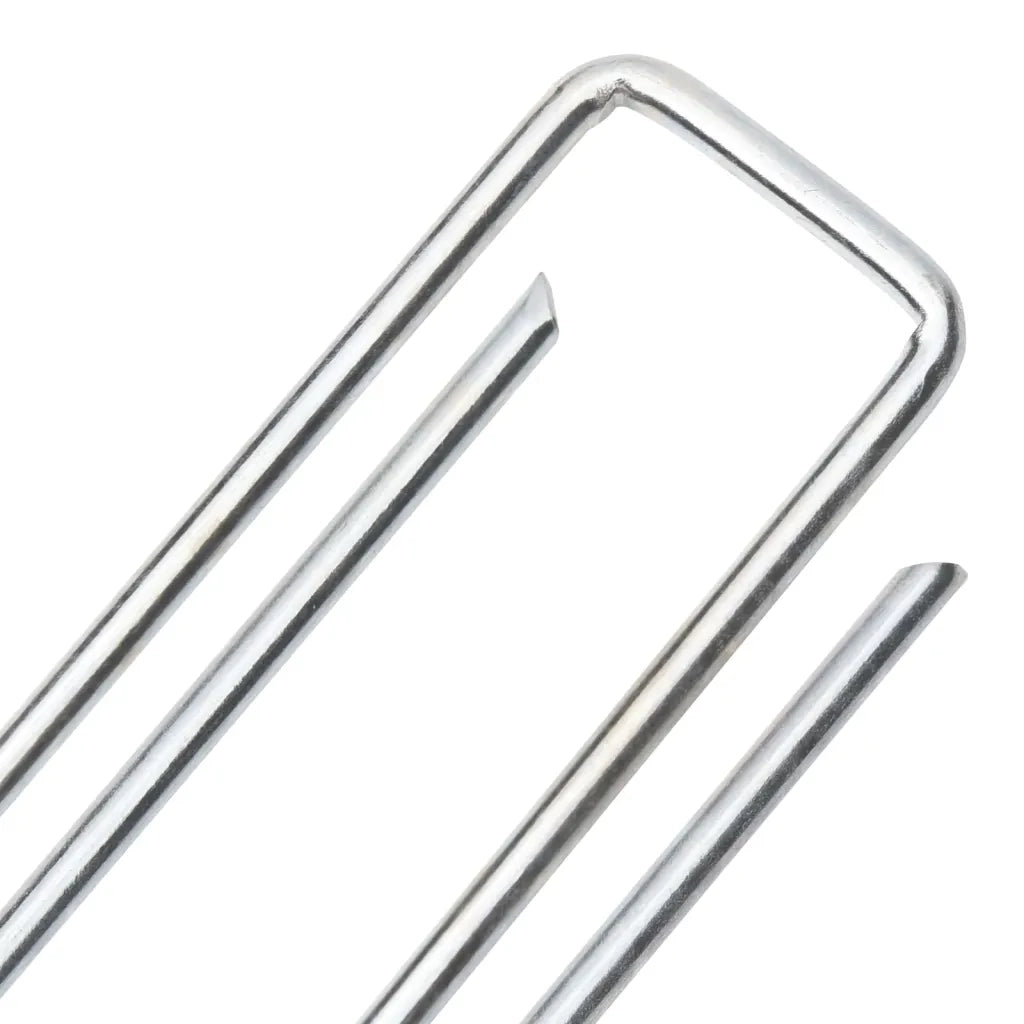 Picchetti da Terra a Forma di U 50pz 20x4 cm in Acciaio Zincato 4009362