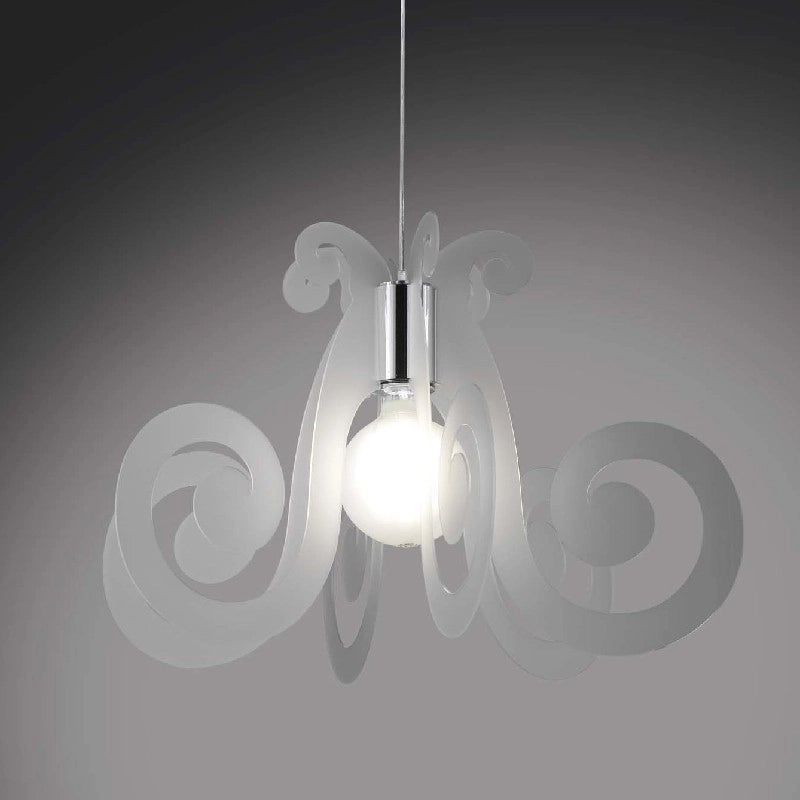 Lampadario a sospensione in Plexiglas MIZAR Satinato diametro 64x h41 cm