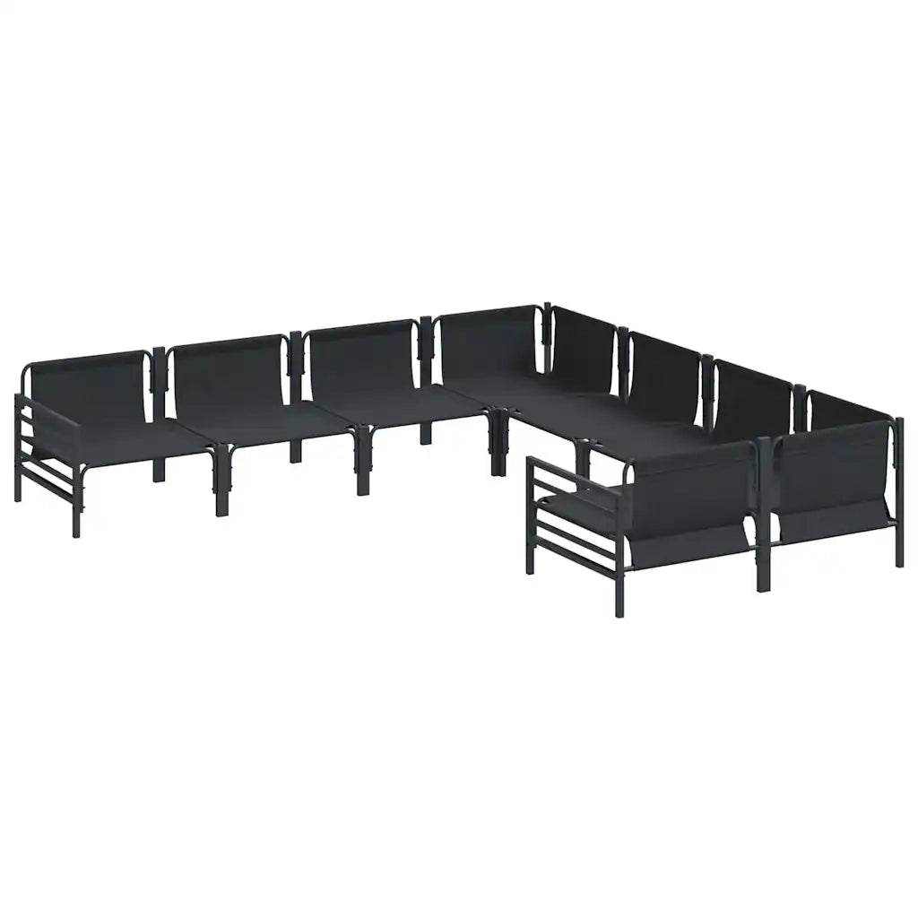 Set Divano da Giardino con cuscino 8 pcs Nero Acciaio 3378970