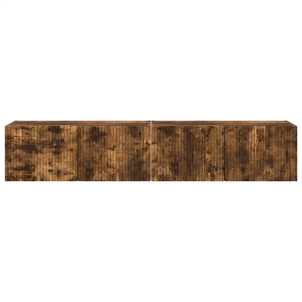 Mobile TV da parete 2 pcs Rovere fumé 78,5 x 31 x 29,5 cm 892220