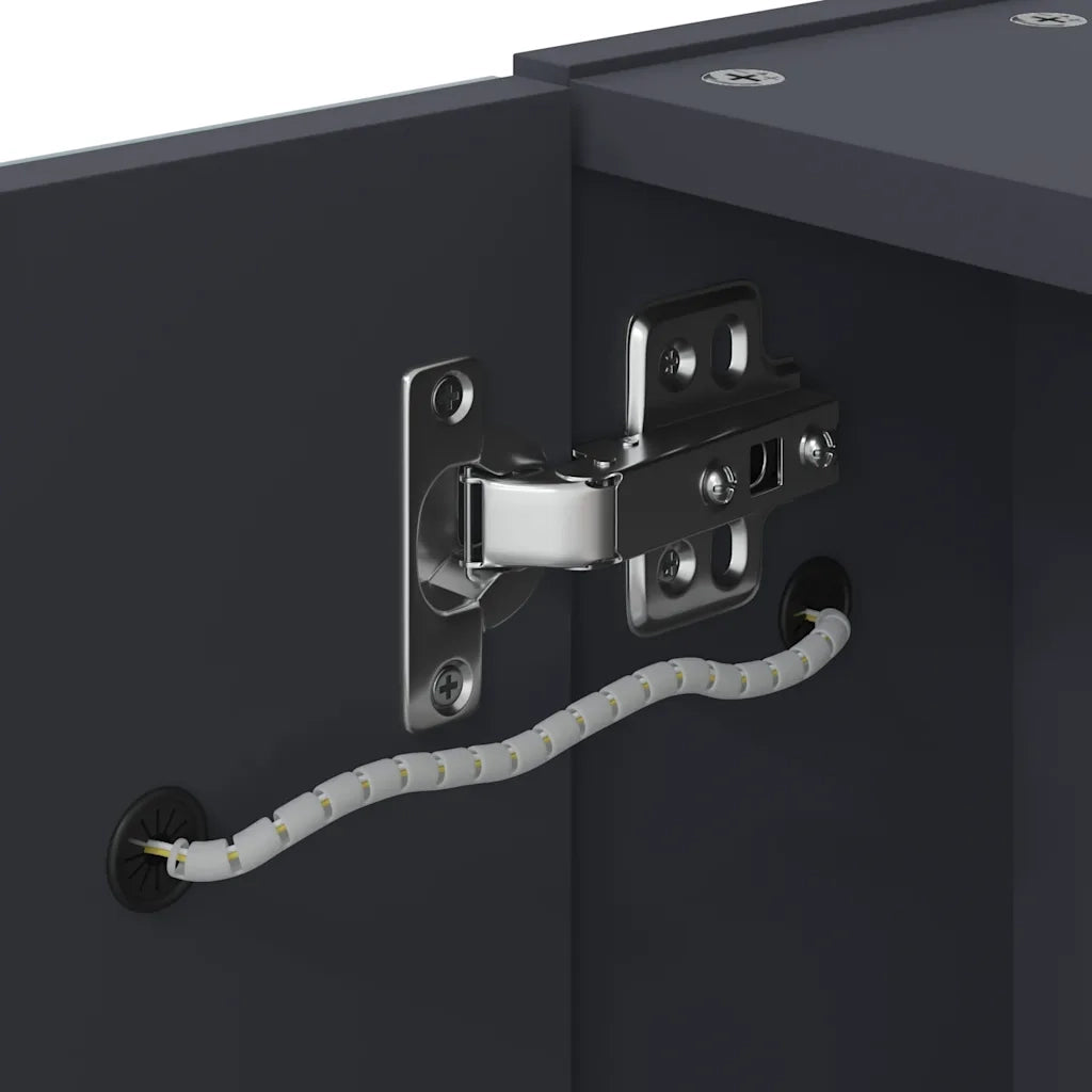 Armadietto Bagno con Specchio e LED Grigio Chiaro 45x13x52 cm 357966