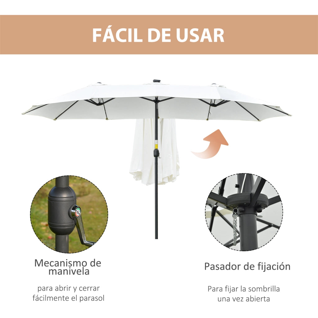 Tenda da sole 4,5x2,65 m con 48 luci LED ¨C zephmum ¨C crema