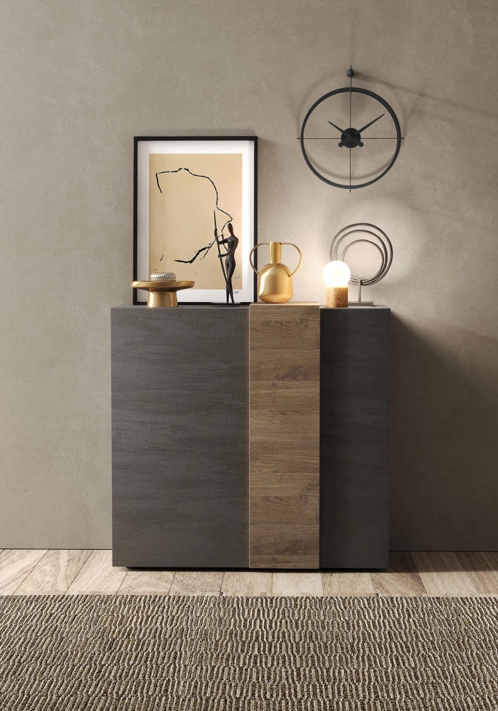 Madia Giarole, Credenza 4 Ripiani, 121x44x114h cm Marrone Noce