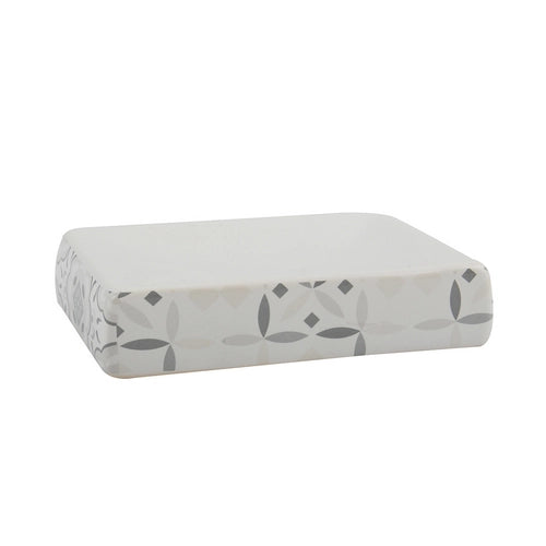 PORTA SAPONE IN CERAMICA EVORA- Bianco - Grigio- SPIRE- pezzi 1