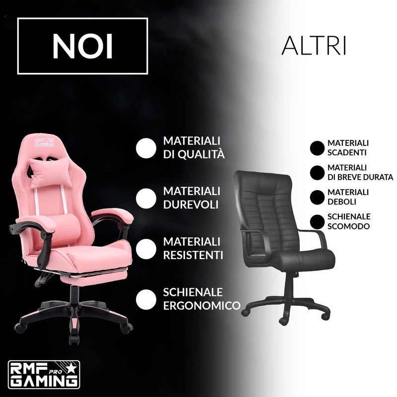 SEDIA DA GAMING COLORE ROSA