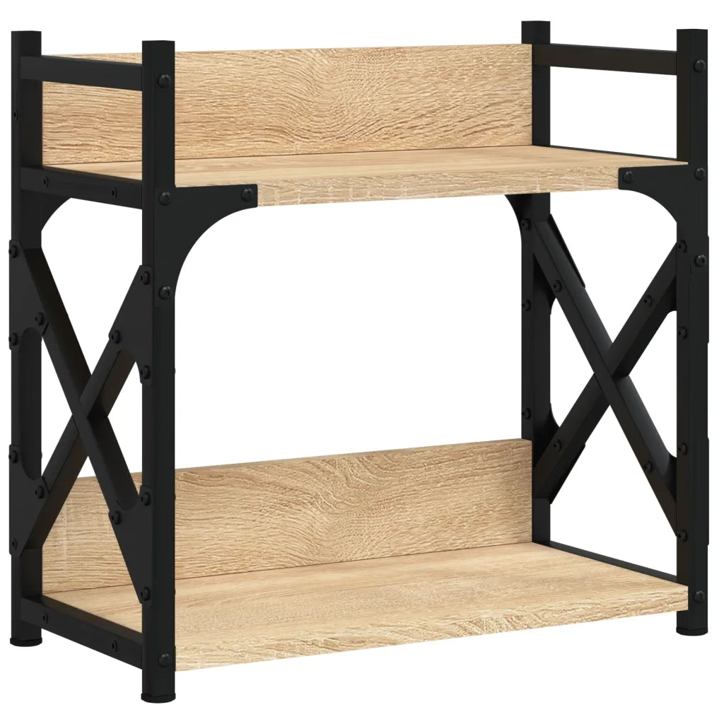 Supporto Stampante 2 Piani Rovere Sonoma 40x20x40cm Multistrato 833991