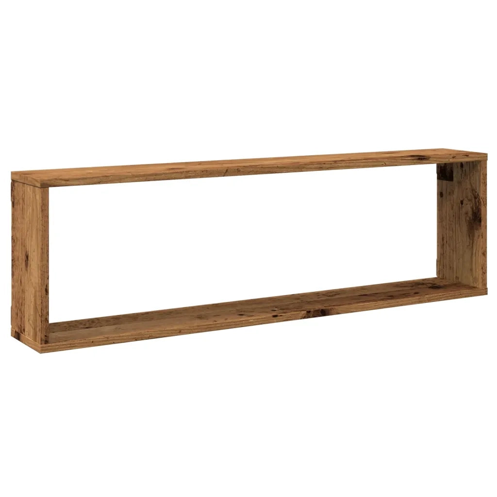 Mensole Parete a Cubo 2 pz Legno Vecchio 100x15x30cm Truciolato 856582