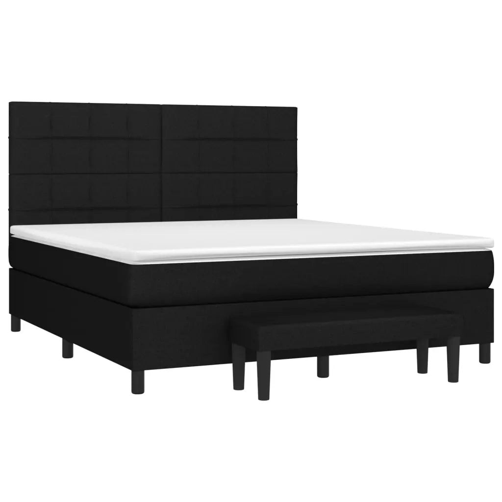 Giroletto a Molle con Materasso Nero 160x200 cm in Tessuto 3136607