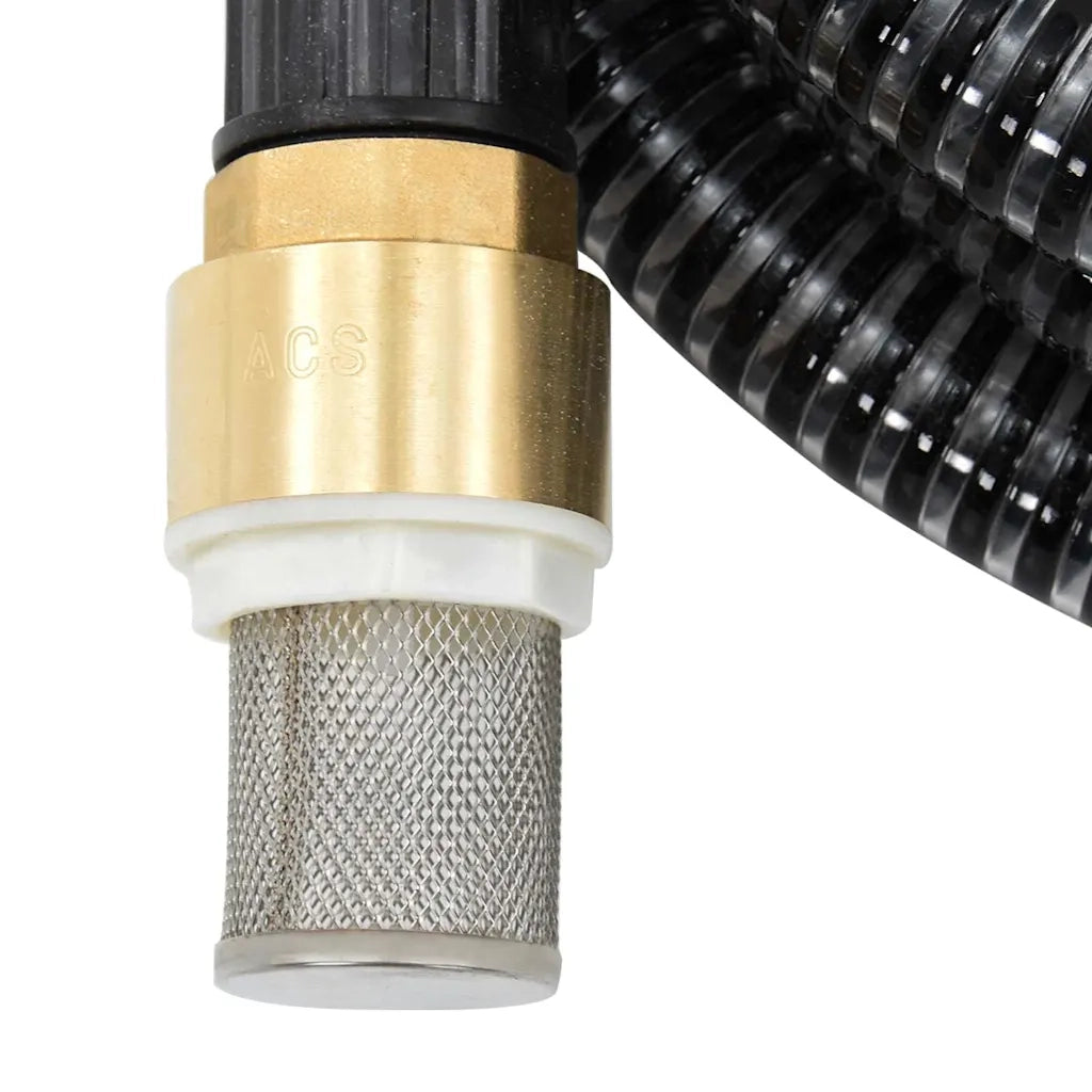 Tubo di Aspirazione con Connettori in Ottone 5 m 25 mm Nero CFW7636706