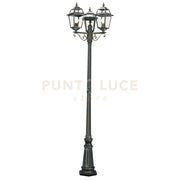 New Orleans Outdoor Post - Metallo e vetro nero oro