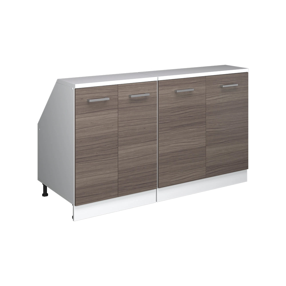 Mobile cucina sottotetto R-Line Grigio nobile/Bianco 140 cm Set di 2 carcasse armadio profondità 60 cm Vicco