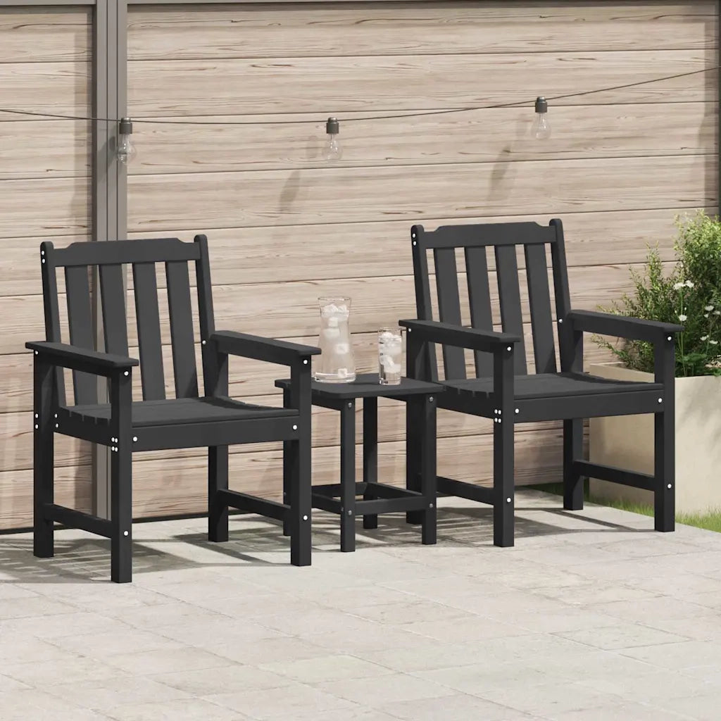 Sedia da pranzo da giardino 2 pz | Sedie da Esterno Nero 65,5 x 59 x 88 cm HDPE