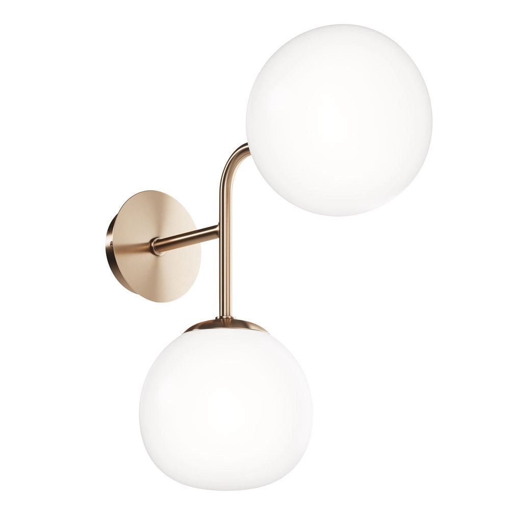 Maytoni applique contemporanea Erich 2 luci E14 oro rosa metallo vetro