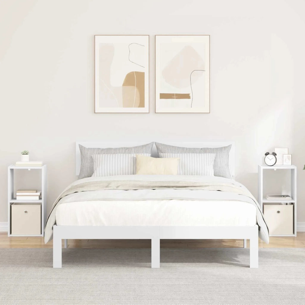 Comodino 2 pcs Bianco 30,5 x 27 x 59,5 cm Legno multistrato