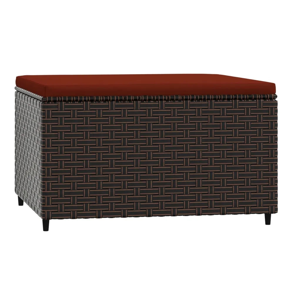 Poggiapiedi da Giardino con Cuscini 2 pz in Polyrattan Marrone CFW8232738