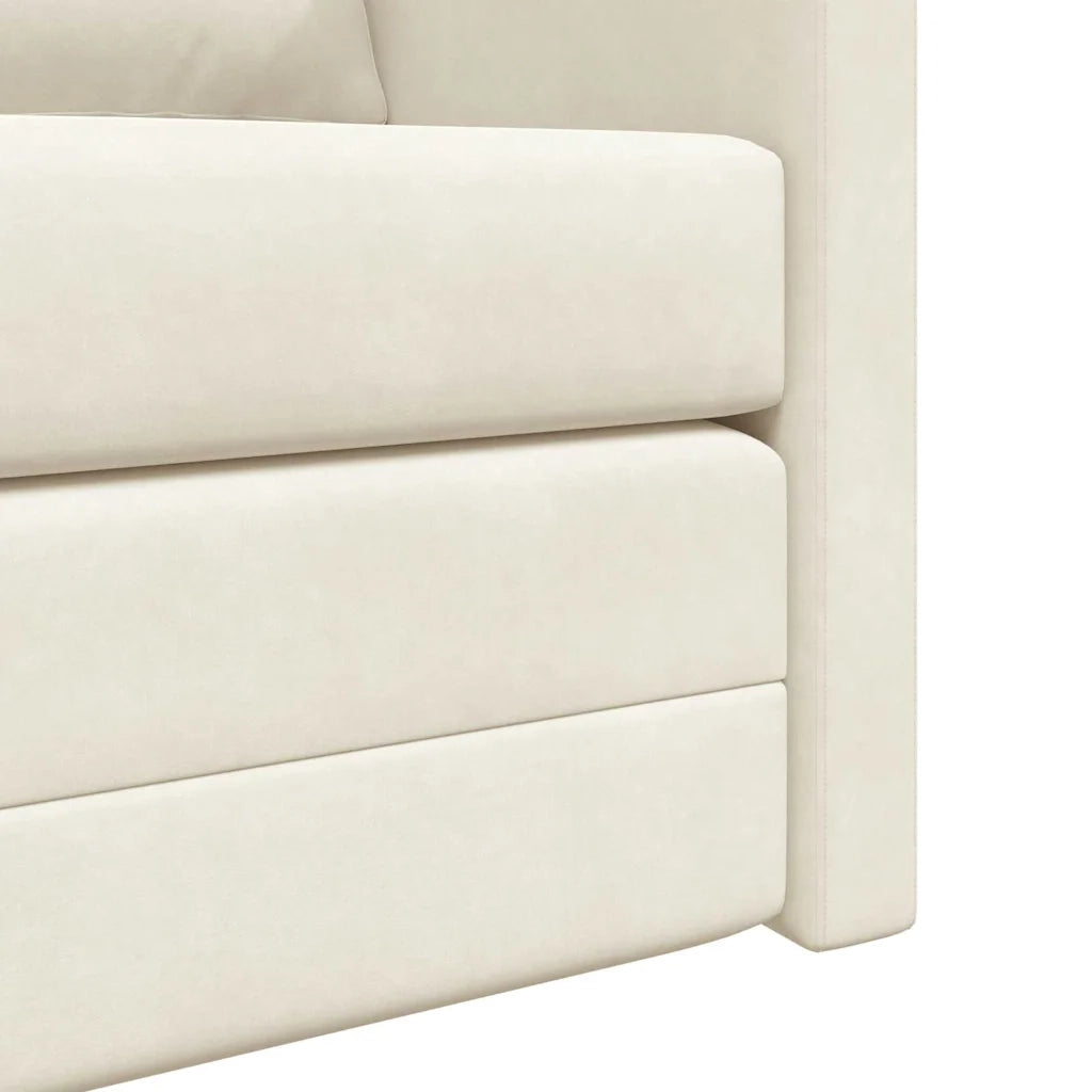 Divano letto Crema 204 x 122 x 60 cm Velluto 42007952