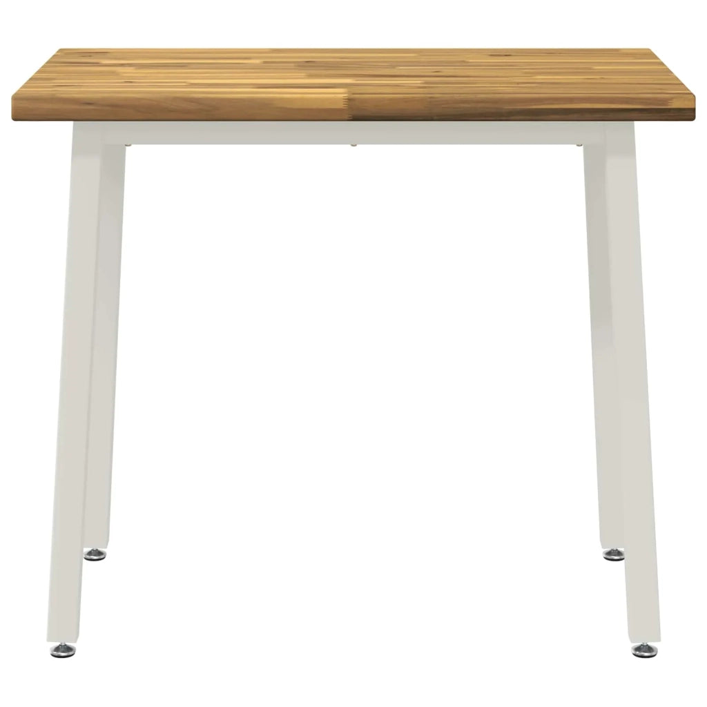 90 x 55 x 75 cm Legno di Acacia Massello Bianco Rettangolare 937578