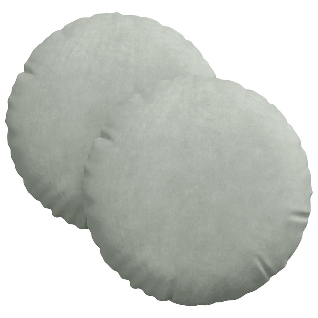Cuscini per Seduta 2 pcs Grigio chiaro Ø30 x 13 cm Velluto