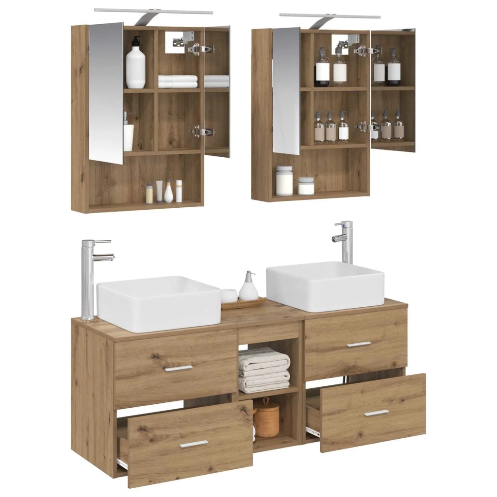 Set di mobili per il bagno 5 pcs Rovere Artigianale 3406766