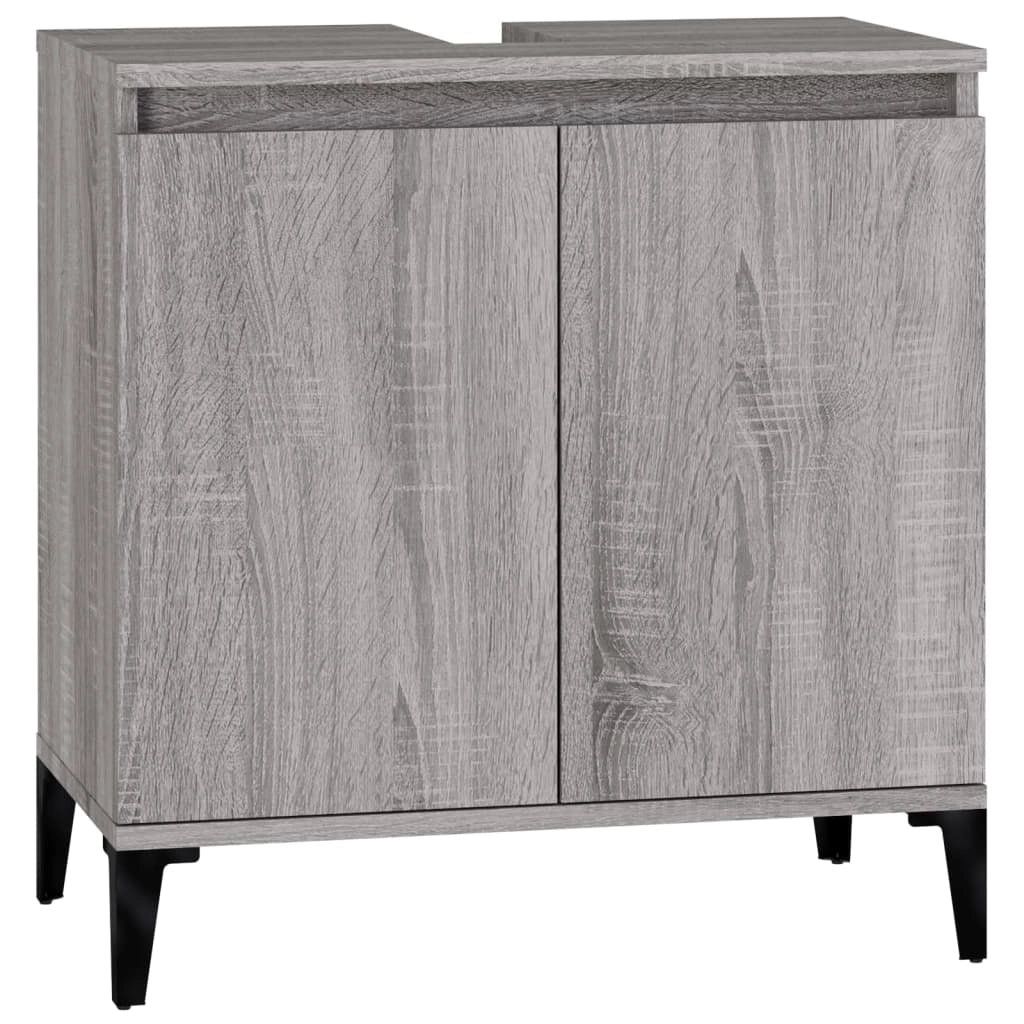 Mobile lavabo/lavabo 58 x 33 x 60 cm in legno laccato grigio 02_0006847