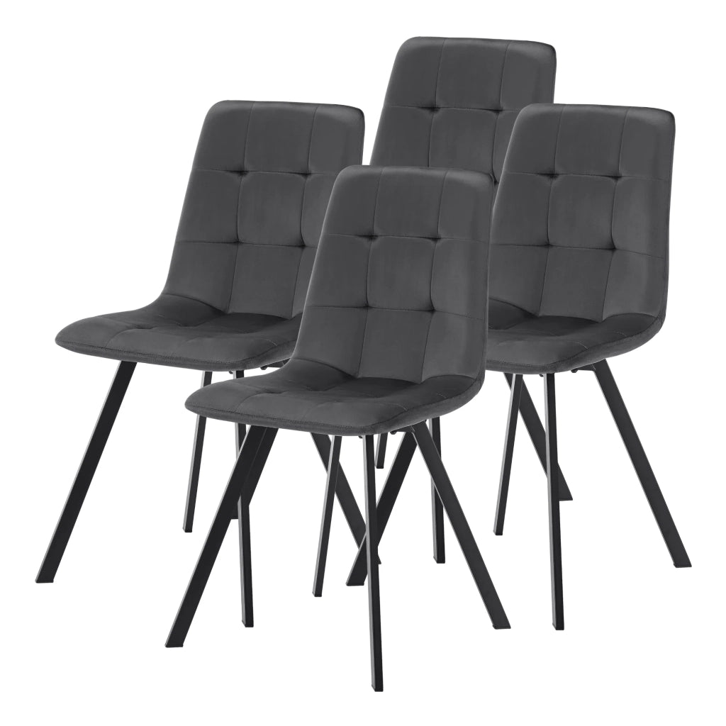 Set di 4 sedie da pranzo dal design moderno e robusto 89 x 44 x 54 cm grigio scuro 03_0009841
