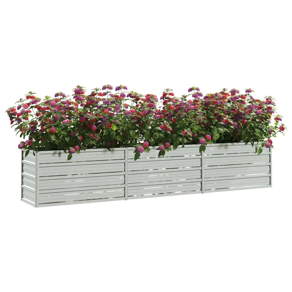 Letto Rialzato Giardino 240x40x45 cm in Acciaio Zincato Argento cod mxl 52507