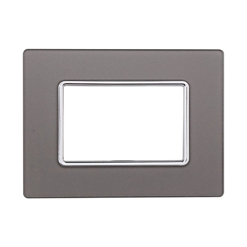 Placca In Vetro Serie Solar 3P Colore Silver Compatibile Con Bticino Matix