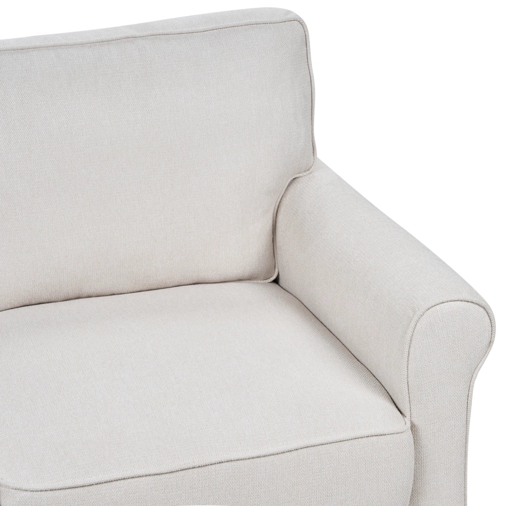Divano tessuto beige chiaro Struttura In Legno Molle Insacchettate Soggiorno 3 Posti