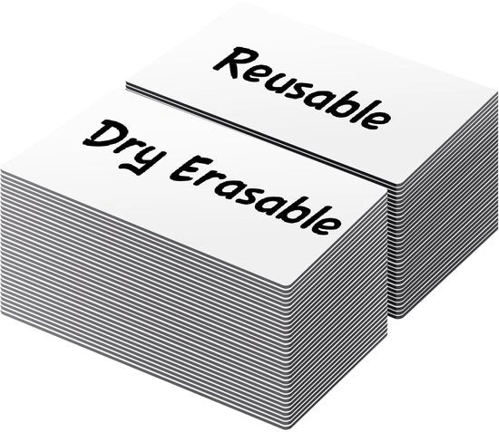 Etichette Magnetiche Bianche Descrivibili | 50 pezzi | Bianco | Dimensioni 5CM x 10CM | Hermetiche | Reutilizzabili | per Ufficio, Fai da Te, Whiteboard, Colore Bianco