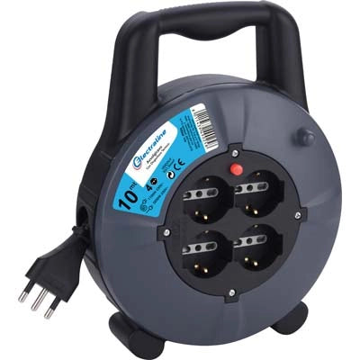 AVVOLGICAVO DOMESTICO ELECTRALINE  2P+T 16A BIPASSO SCHUKO X4 n°XMMQ 3X15 MT 10