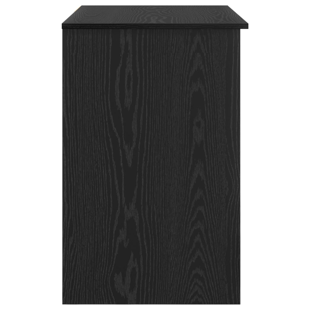 Scrivania con Ripostiglio Rovere Nero 90x49.5x75 cm Legno ingegnerizzato