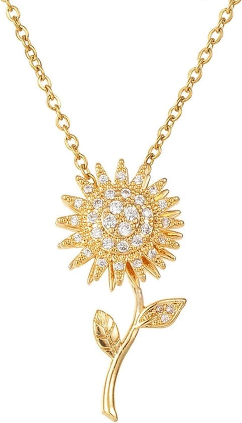 Catena di zircone con pendente solare - Sei la mia luce - Accessori per donne e ragazze