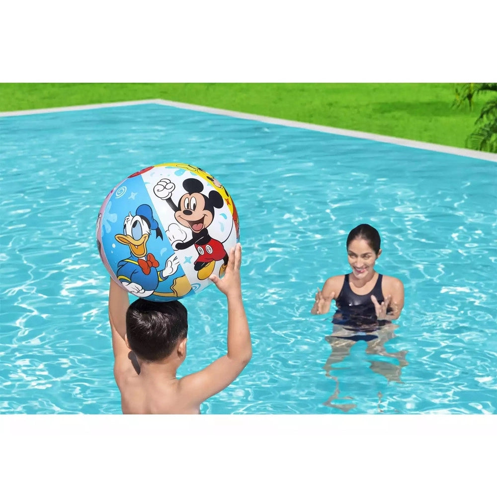 Trade Shop - Pallone Gonfiabile Mickey Mouse Topolino 51 Cm Palla Bambini Mare Piscina 91098 -