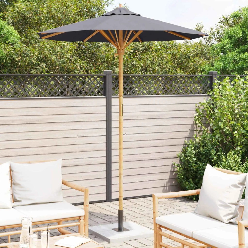 Ombrello da giardino Grigio scuro Ø 180 x 230 cm Bambù 4108085