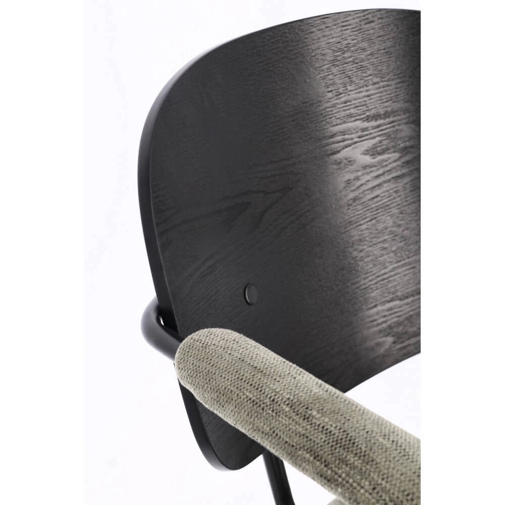 Set di 2 Sedie con Braccioli Metallo Legno e Seduta Imbottita - VIVIANA