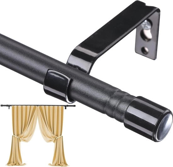 Maniglie per tende da finestra - Maniglione decorativo unico 76-157 cm nero opaco