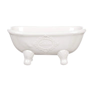 Porta Saponetta da Bagno Shabby Chic in Ceramica Bianca Elegante Blanc Mariclò