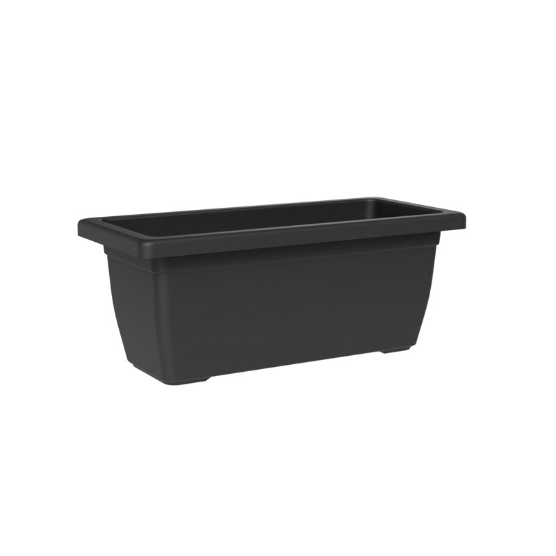 Vaso Rettangolare a Cassettone Outdoor Tikal Ash 52x30 cm in Plastica Antracite
