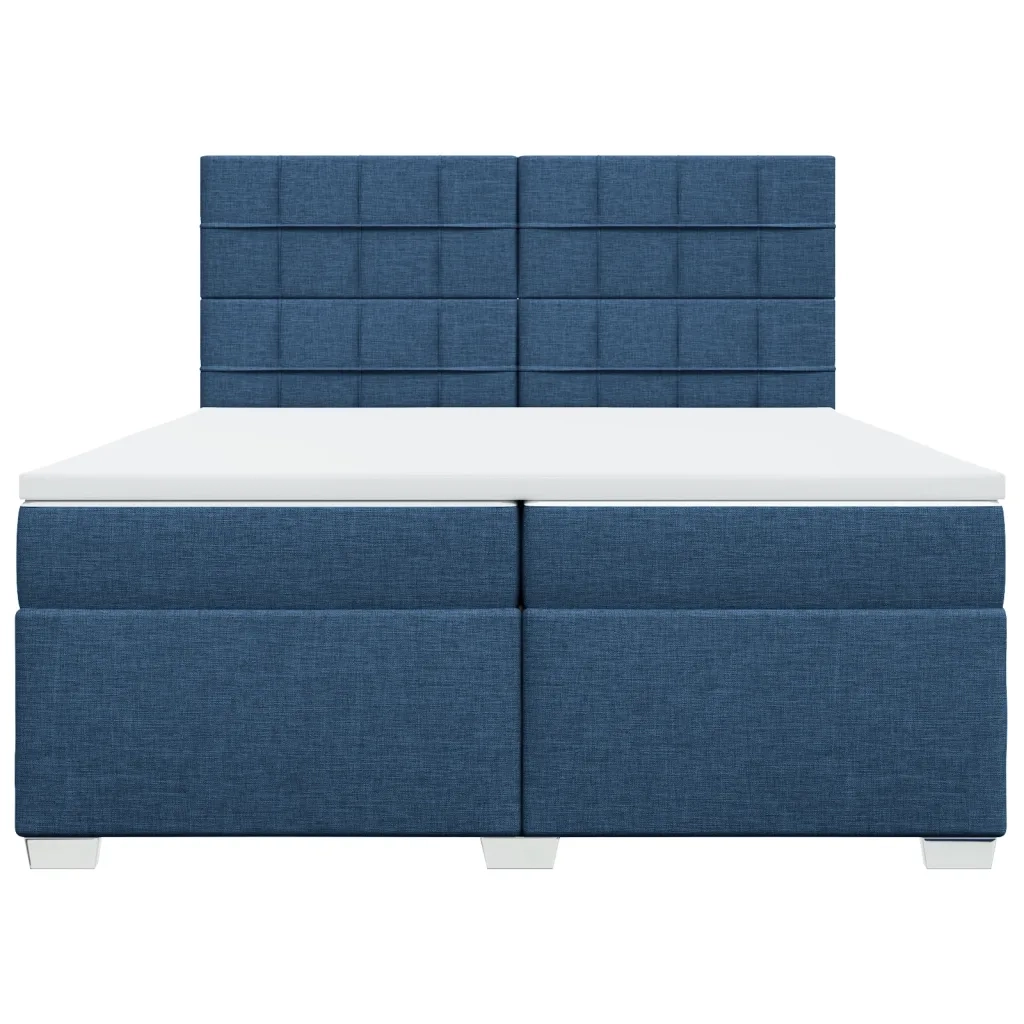 Giroletto a Molle con Materasso Blu 200x200 cm in Tessuto 3290601