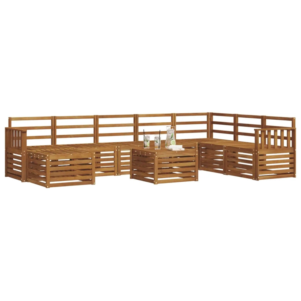 Set divano sezionale 9 pcs Naturale Legno di Acacia Massello 3375319