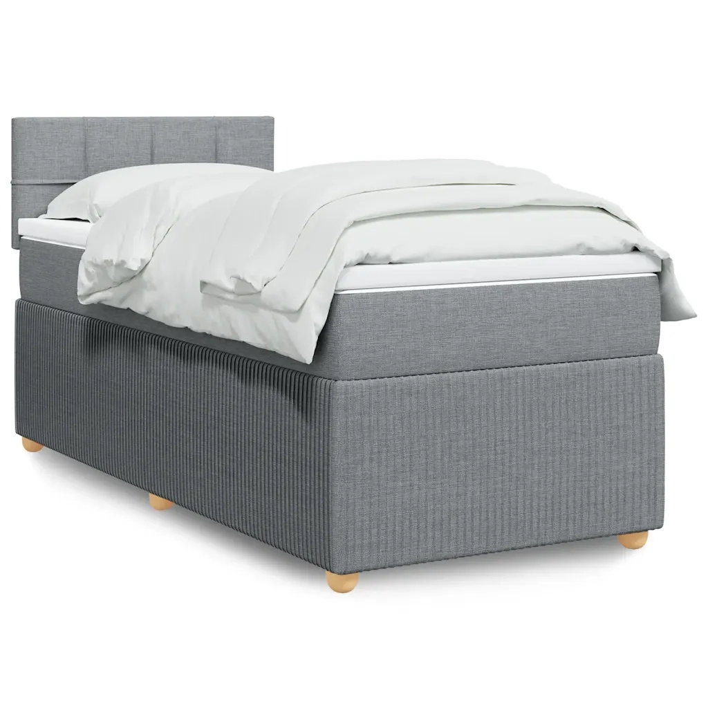 Giroletto a Molle con Materasso Grigio Chiaro 90x190 cm Tessuto 3287311