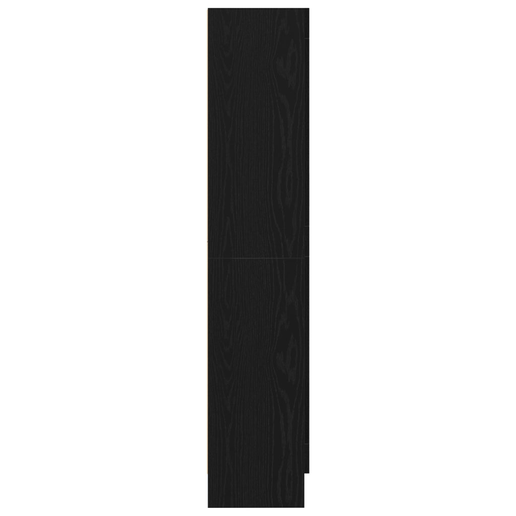 2 Armadi per Libri Rovere Nero 165x30,5x150 cm in Legno Ingegnerizzato