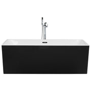 Vasca da bagno in acrilico Nero rettangolare con troppopieno sistema autoportante moderno