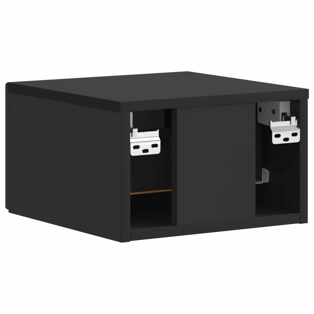 Mobiletto da notte a muro con cassetto Nero 33 x 34,5 x 20 cm 897917