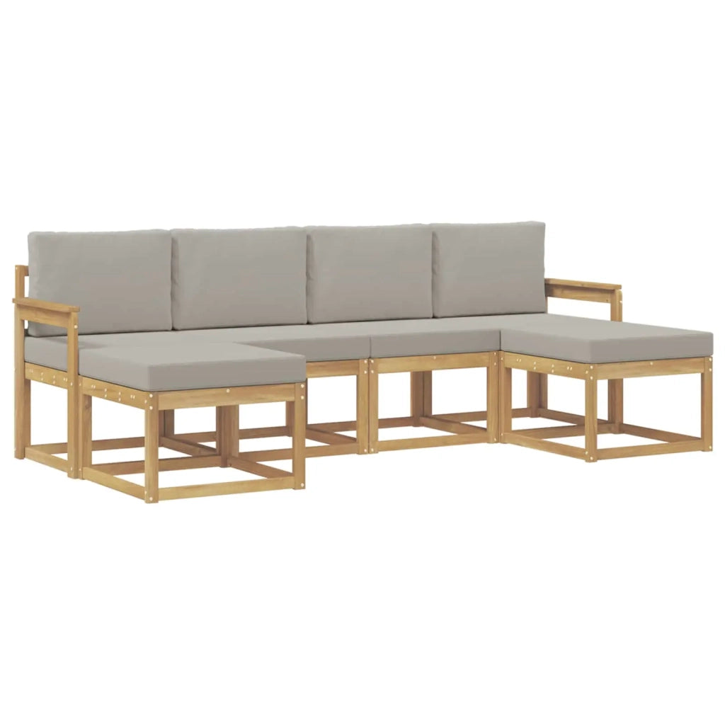 Set di divani da esterno 6 pz Bianco e Grigio Chiaro 3388005
