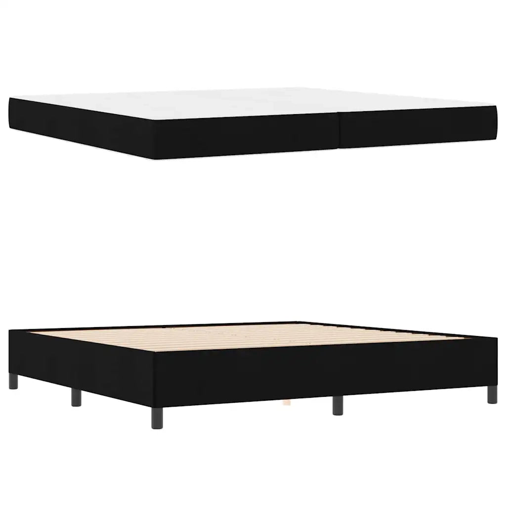 vidaXL Letto a molle Nero e Nero 200 x 200 cm