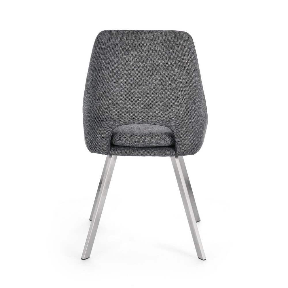 Set di 2 Sedie Imbottite in Tessuto con Gambe in Acciaio - GRIFFIN
