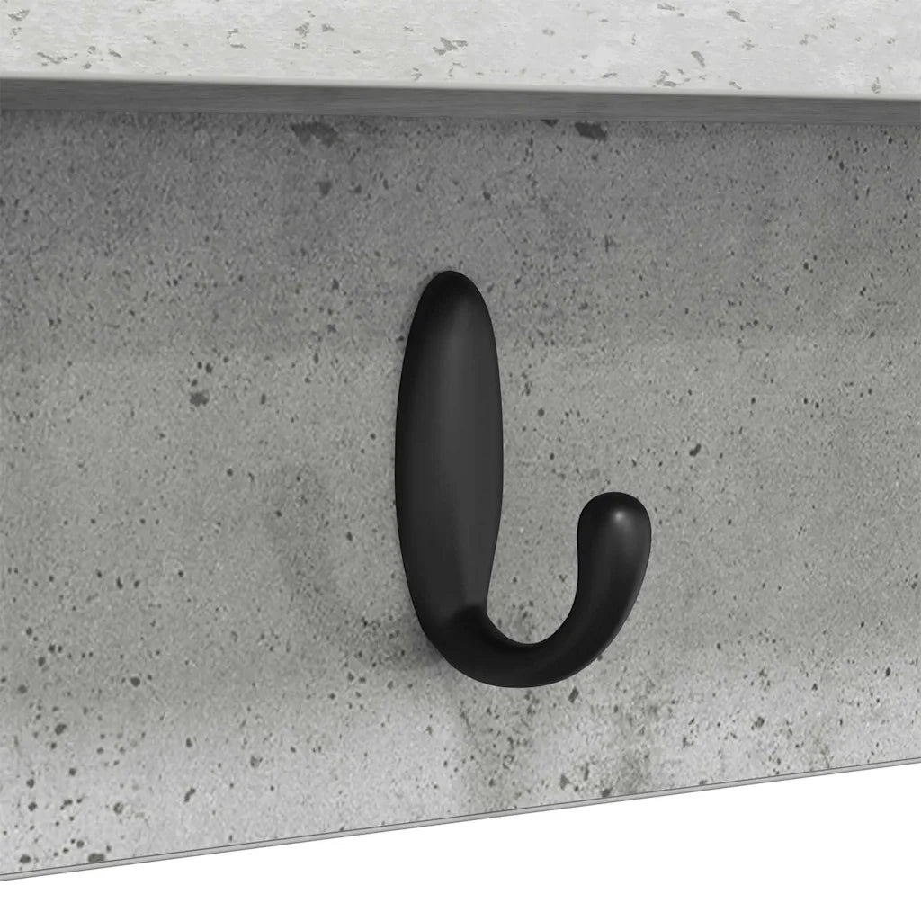 Appendiabiti a muro Grigio cemento 100 x 10,5 x 18 cm CFW4327448