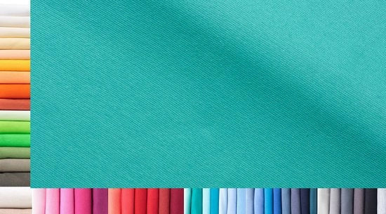 Manchetstof XXL per metro | doppio: 75 cm largo | singolo: 150 cm largo | colore: 31 blu turquesa | 1 m lungo | 96% cotone, 4% elastan | Jersey prezzo base per metro quadrato: € 10,66